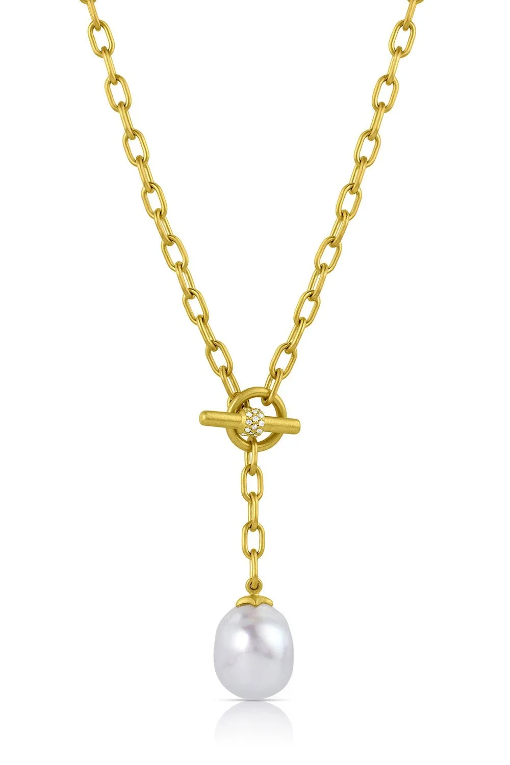 LEIGH MAXWELL Lariat Pearl Necklace