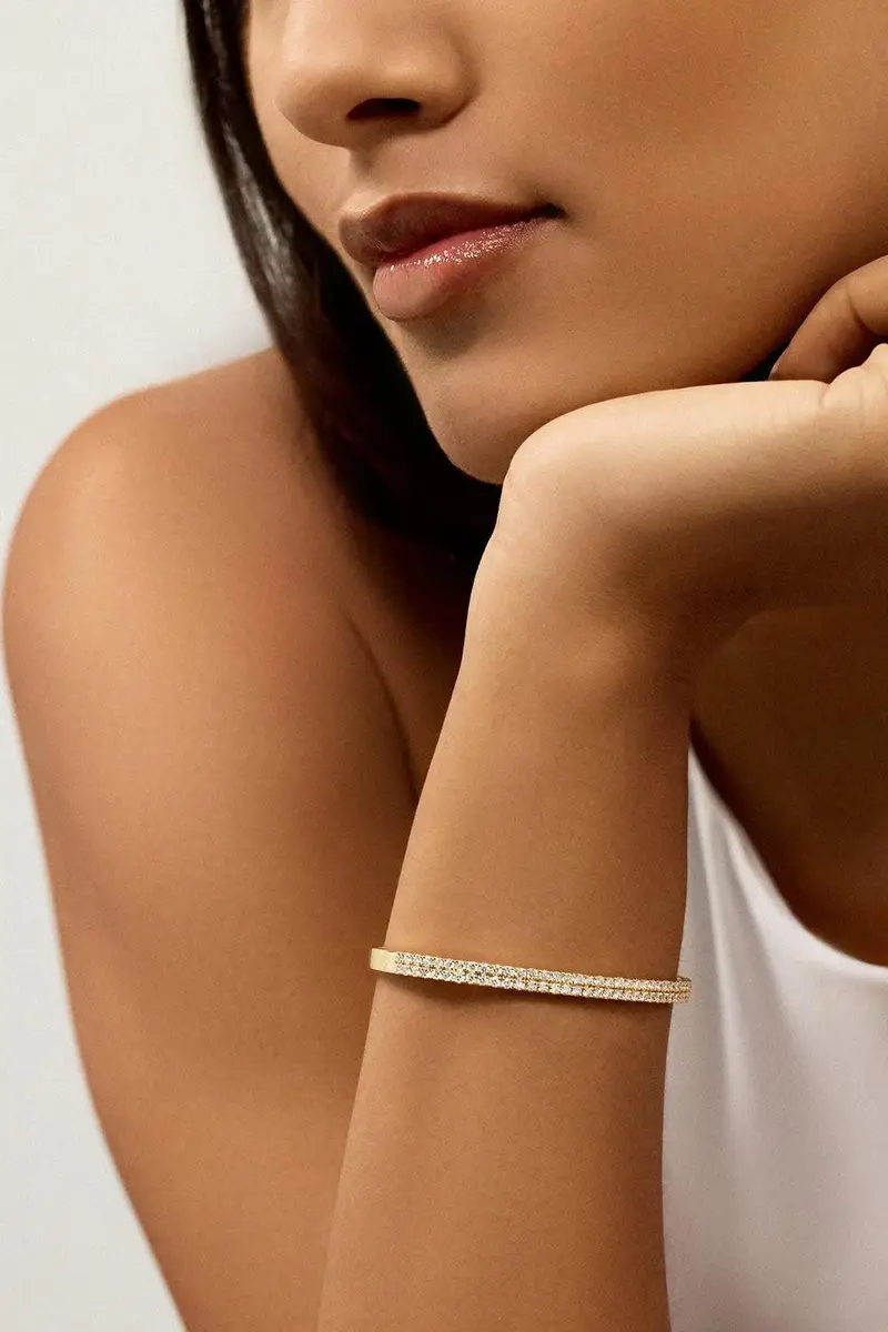 Melissa Kaye Lenox Diamond Double Cuff Bracelet | Thumbnail 2