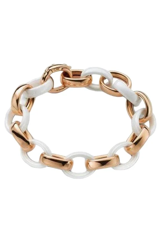 MONICA RICH KOSANN Marliyn White Ceramic Link Bracelet
