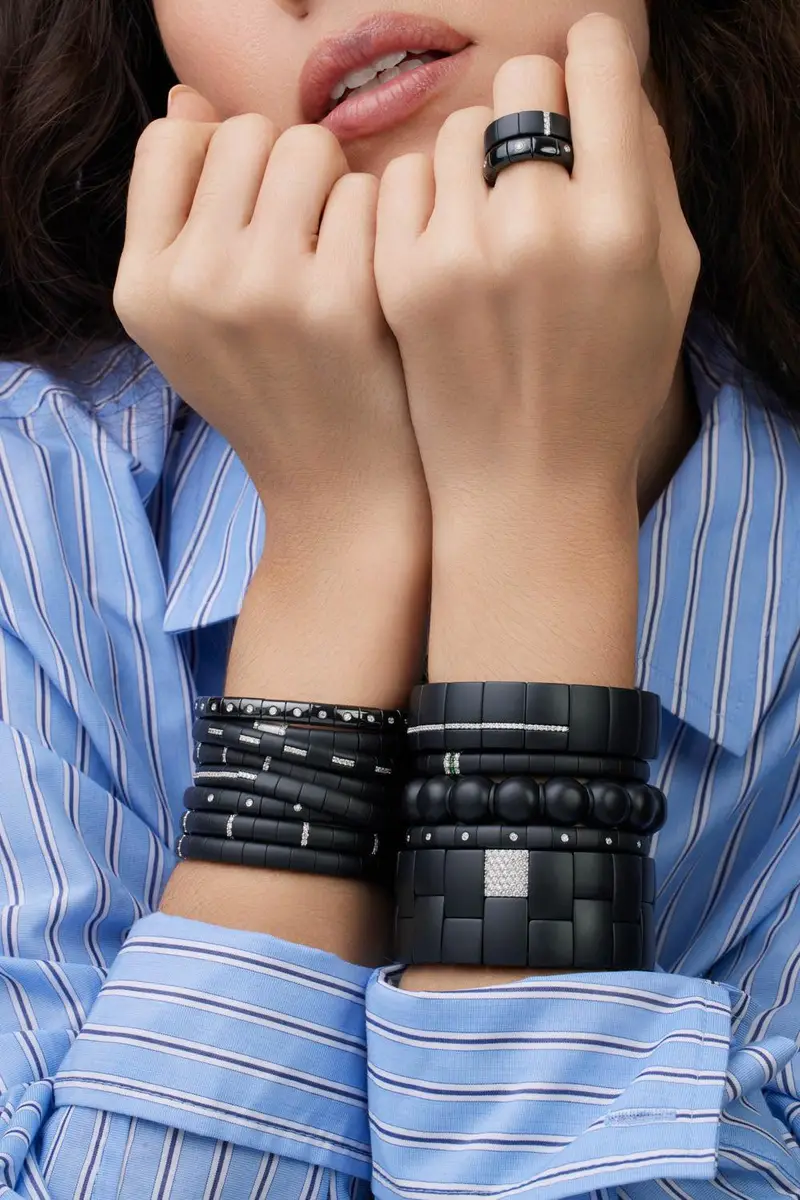 ROBERTO DEMEGLIO Matte Black Ceramic Five Diamond Pura Bracelet | Thumbnail 2