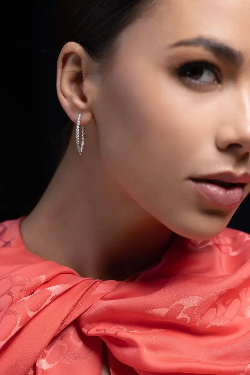 Melissa Kaye Medium Cristina Diamond Earrings | Thumbnail 2