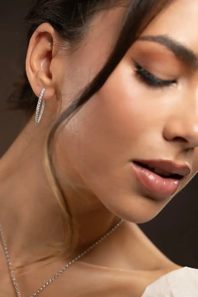Melissa Kaye Medium Cristina Diamond Earrings | Thumbnail 3