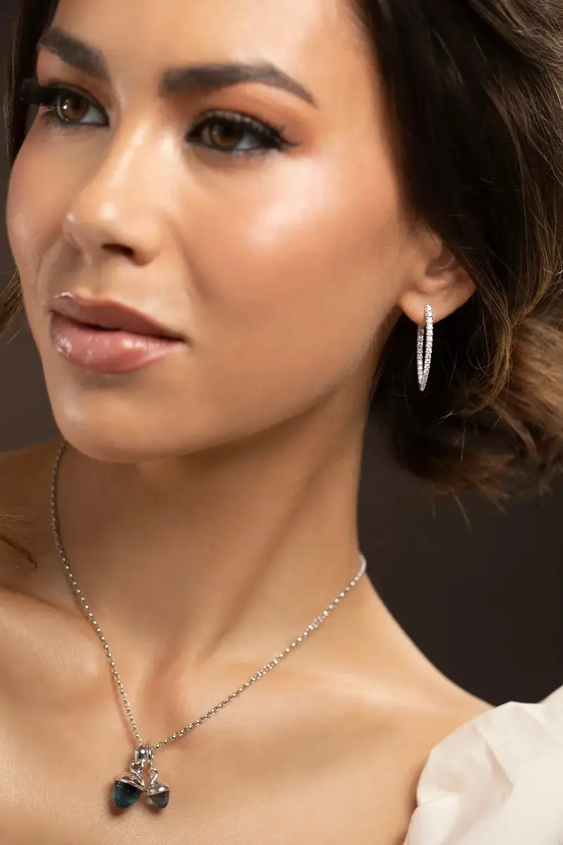 Melissa Kaye Medium Cristina Diamond Earrings | Thumbnail 4