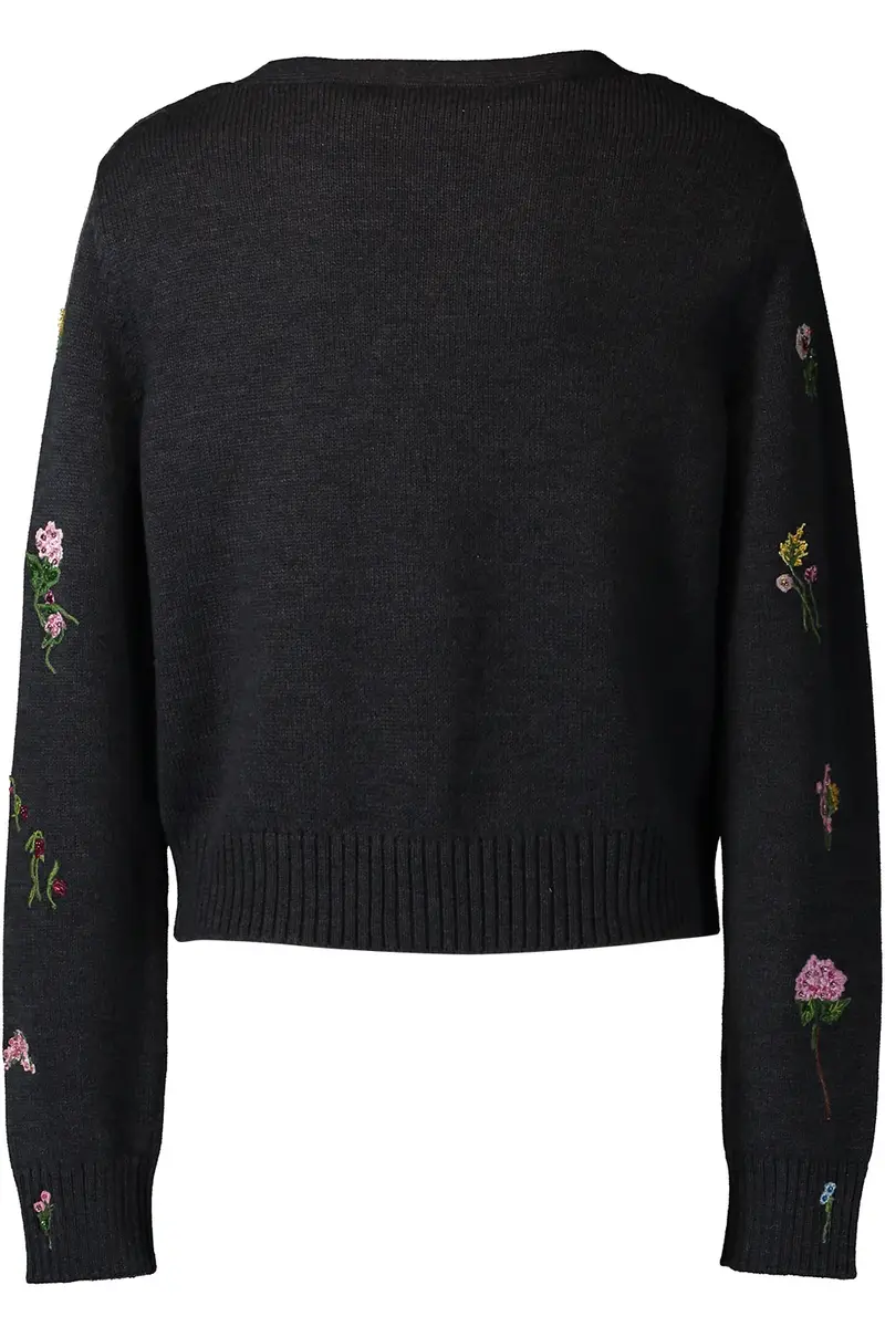 Oscar de la Renta Mini Floral Long Sleeve Cardigan | Thumbnail 6