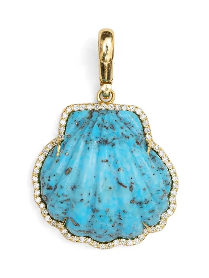 Mini Stone Carved Shell Pendant