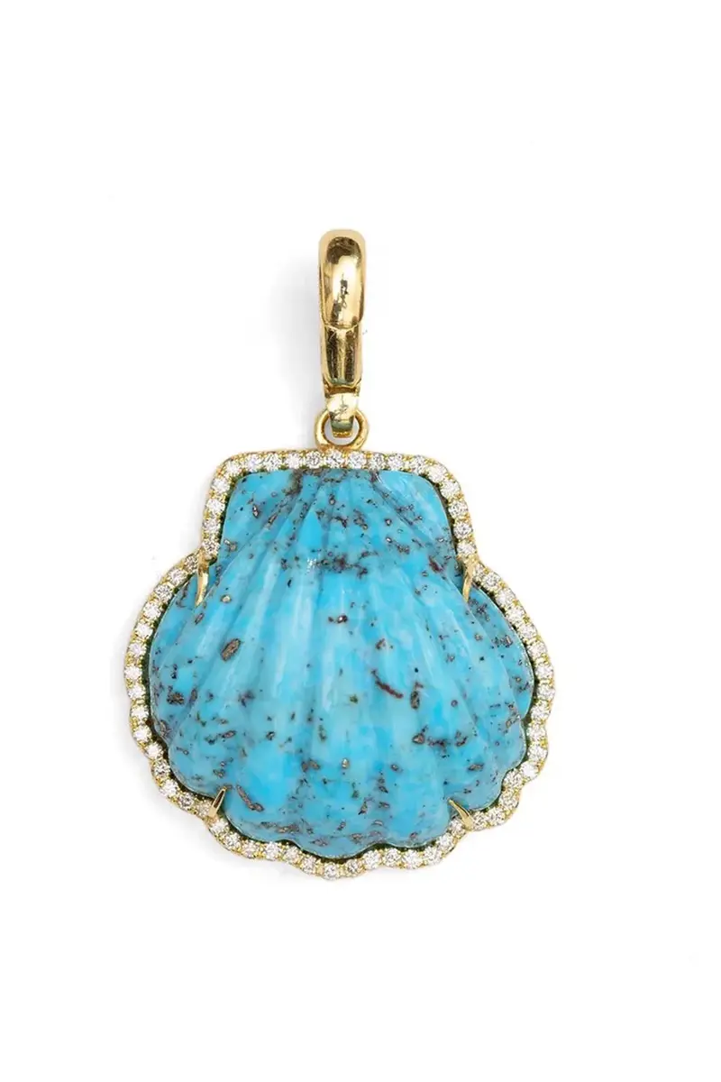Jenna Blake Mini Stone Carved Shell Pendant
