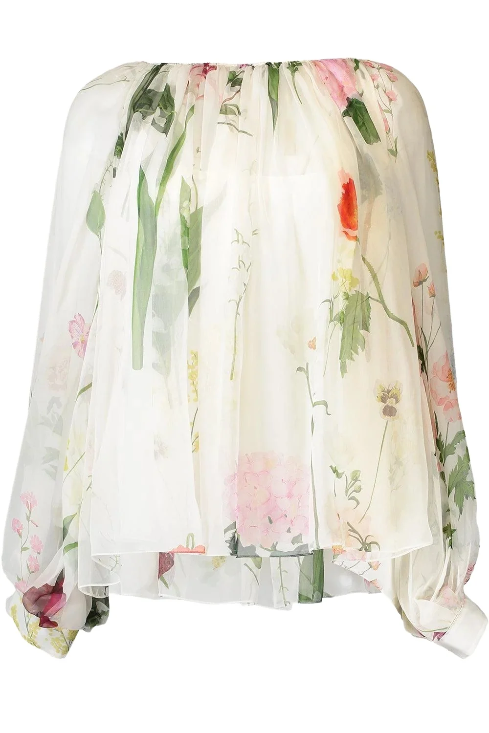 Mixed Botanical Long Sleeve Blouse Mixed Botanical Long Sleeve Blouse