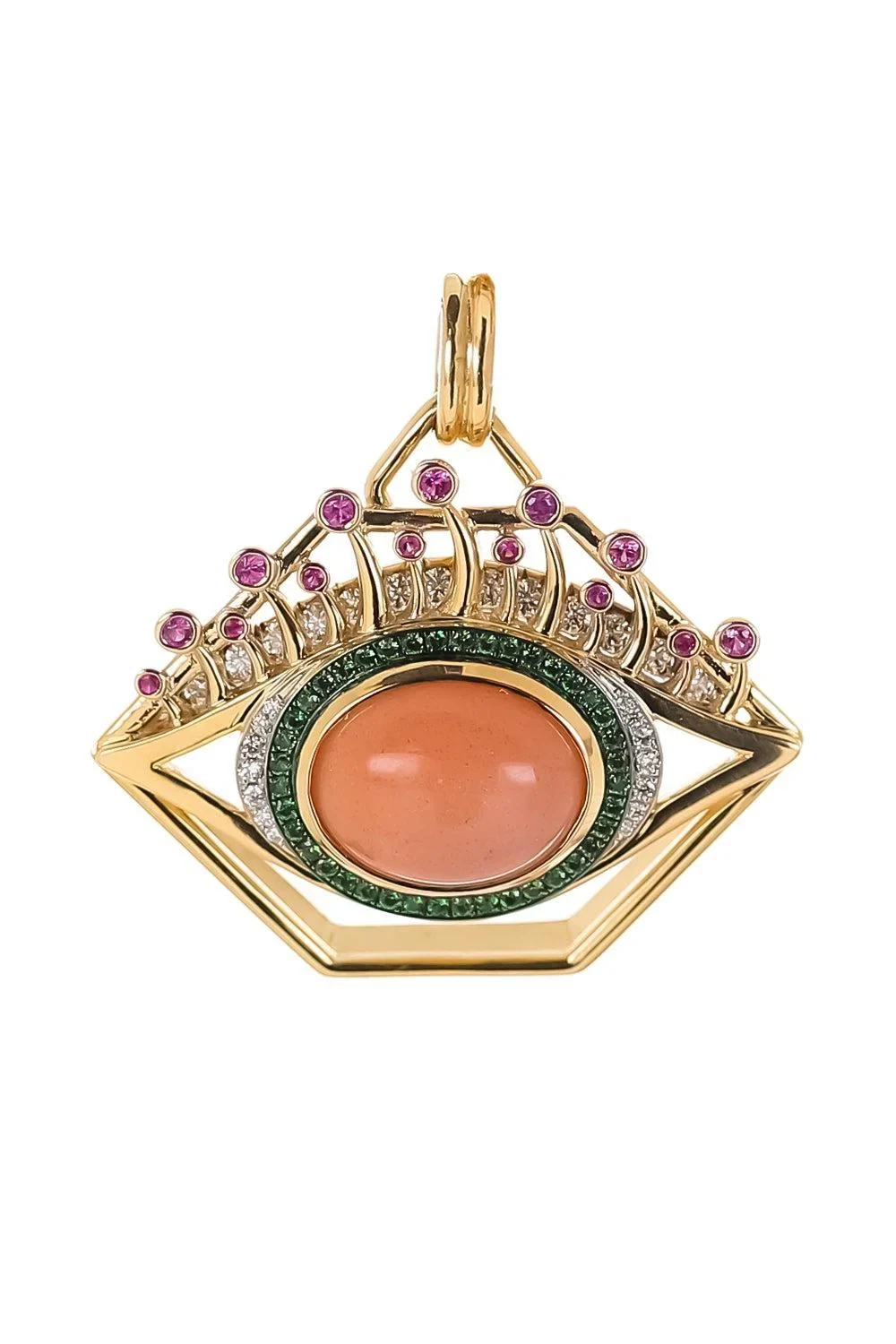 EDINA KISS Moonstone Sapphire Diamond Eye Pendant