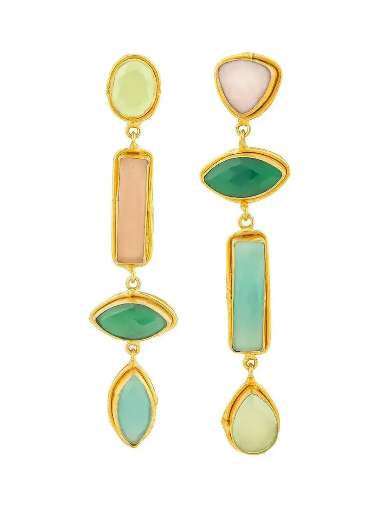 Sylvia Toledano Onyx Quartz Cascade Drop Earrings