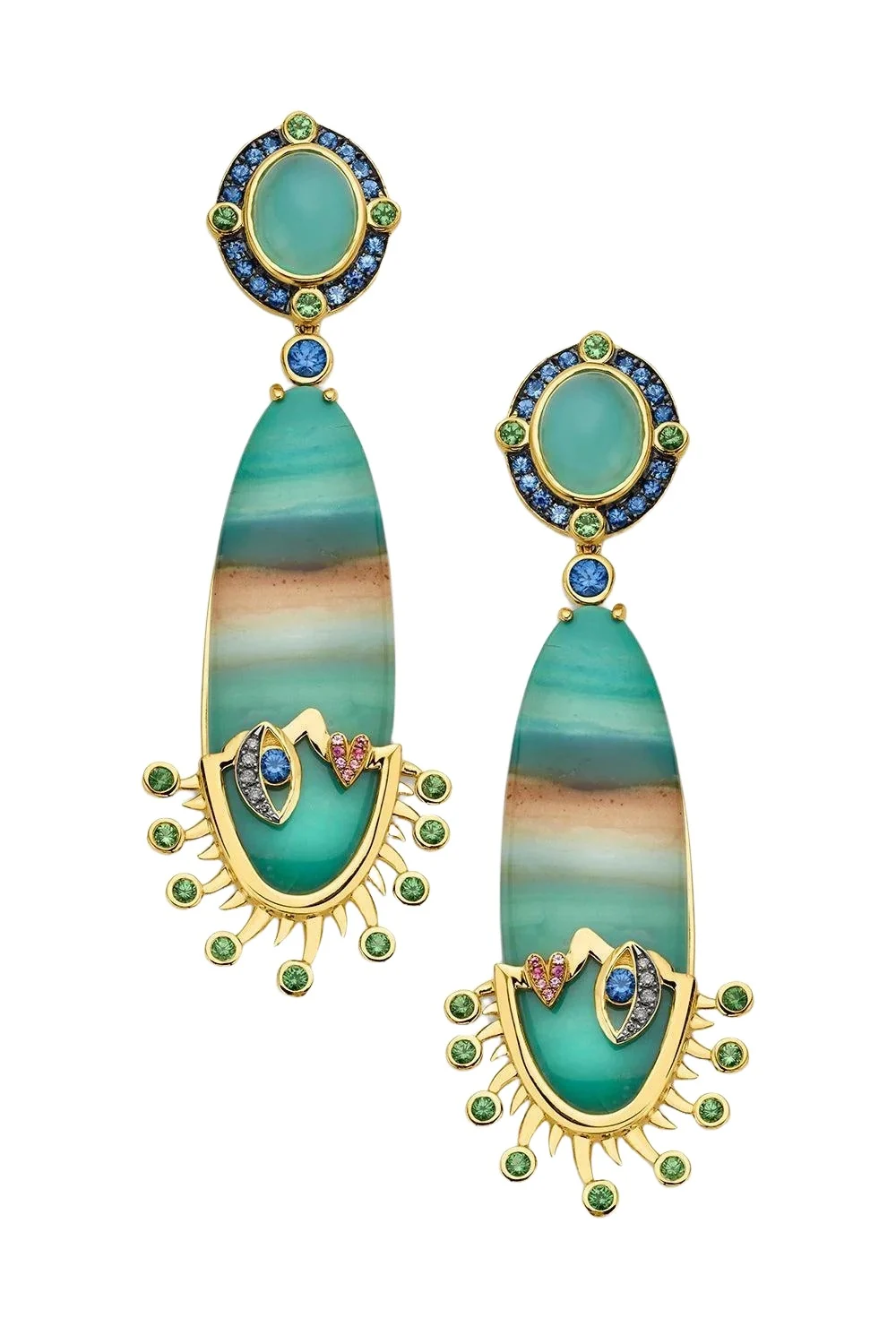 Opal Evil Eye Drop Earrings Opal Evil Eye Drop Earrings