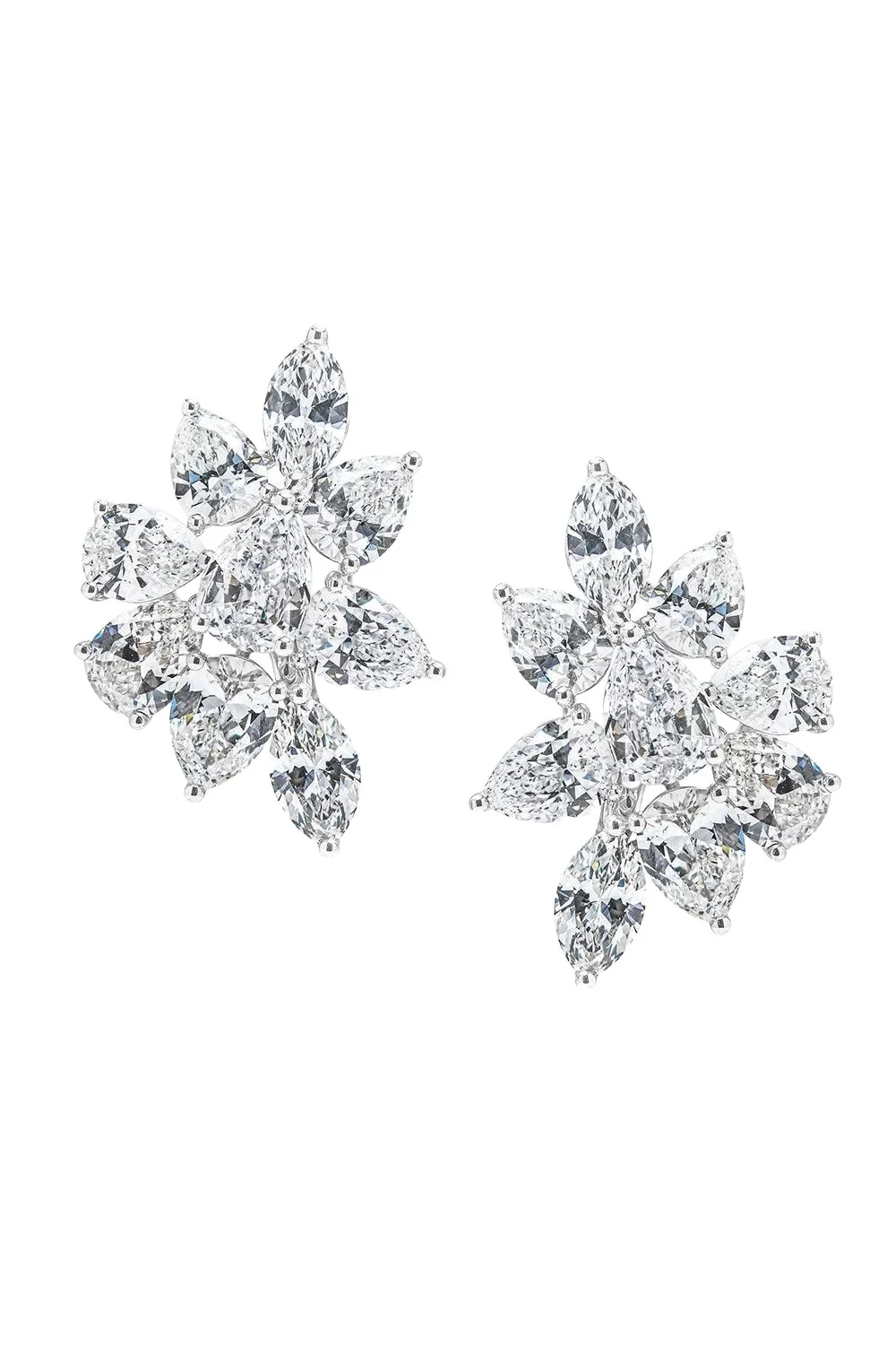 Pear Diamond Cluster Earrings