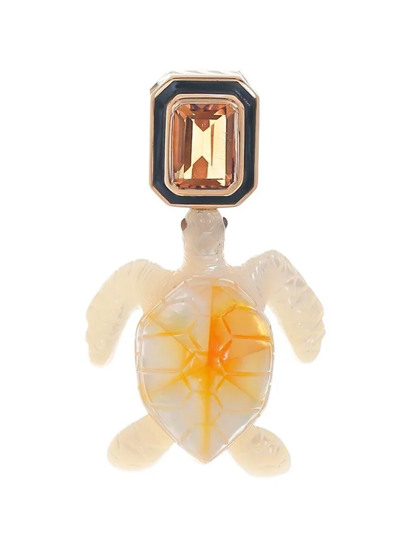 Pearl Citrine Turtle Pendant