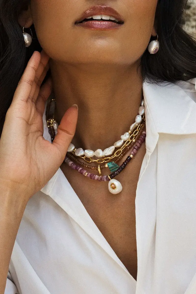Lizzie Fortunato Pearl Pablo Earrings - Pink Amethyst | Thumbnail 2