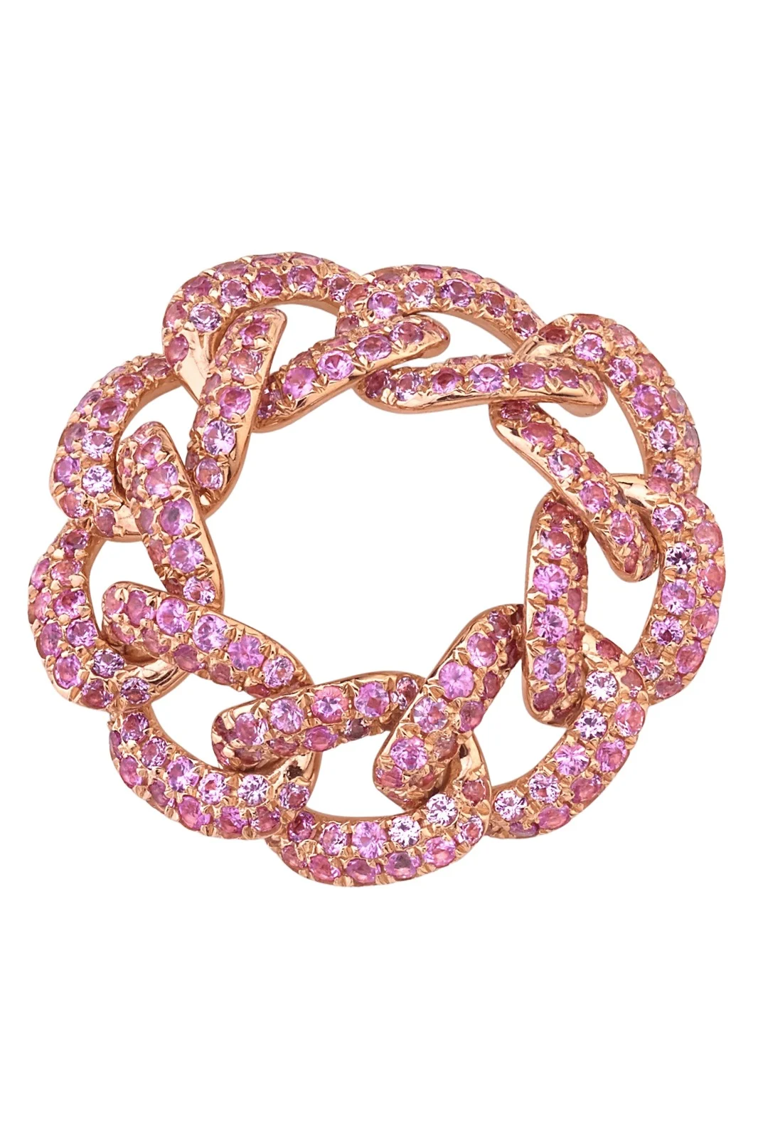 SHAY JEWELRY Pink Sapphire Pave Essential Link Ring