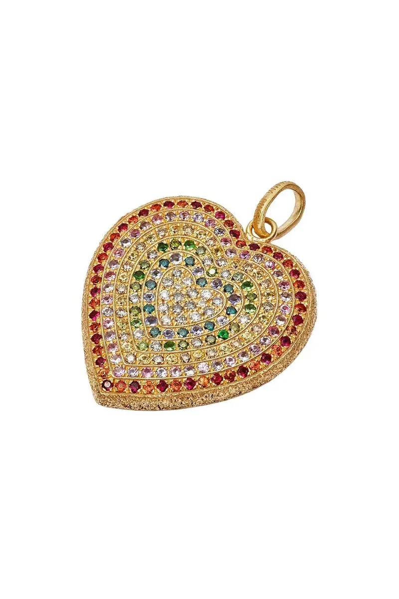 Carolina Bucci Rainbow Pavé Cuore Pendant | Thumbnail 3 Carolina Bucci Rainbow Pavé Cuore Pendant | Thumbnail 3