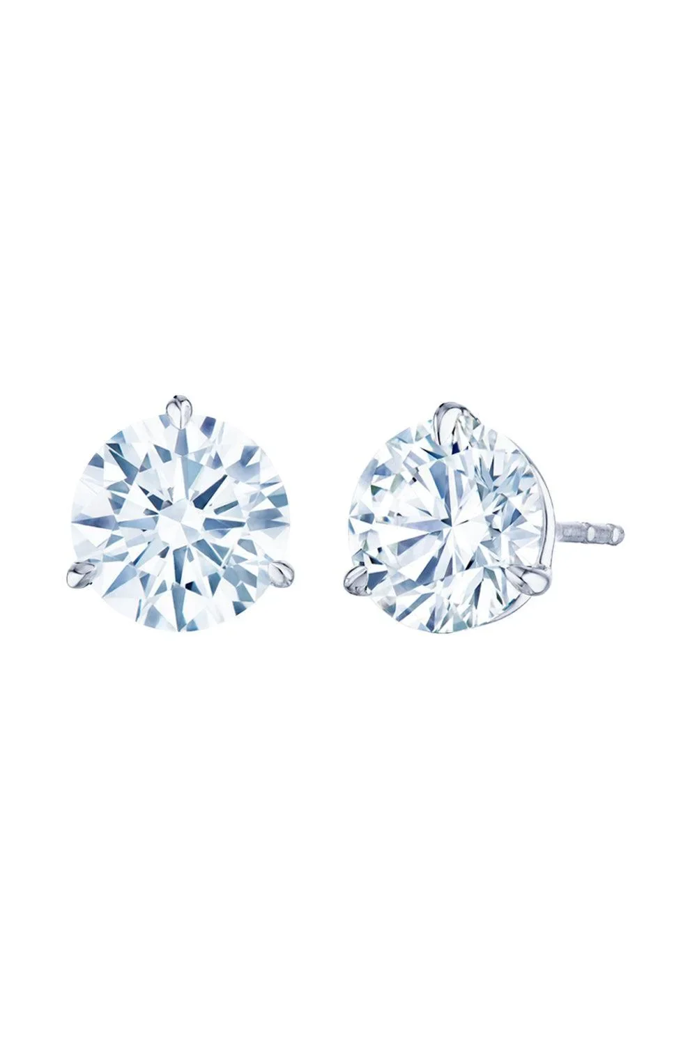 Round Diamond Stud Earrings - 5ct
