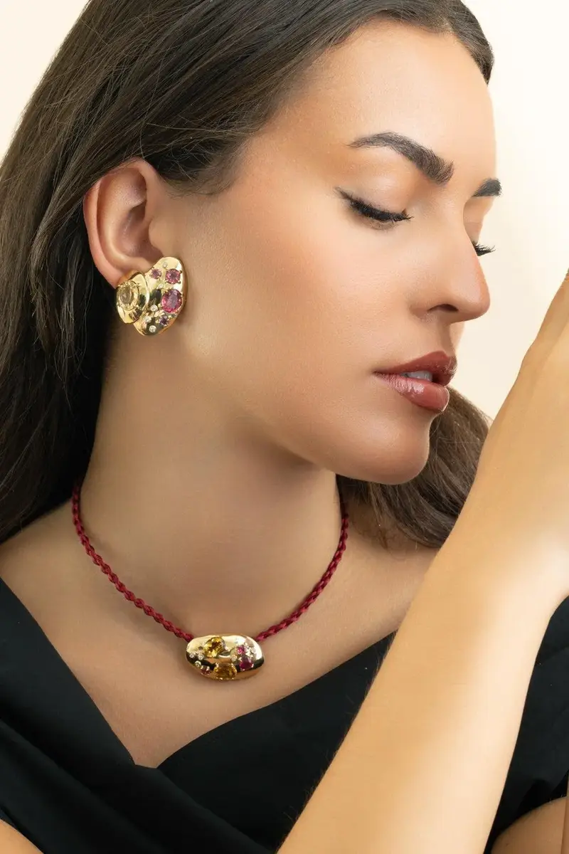 CAROL KAUFFMANN Rubellite Citrine Rocks Earrings | Thumbnail 3