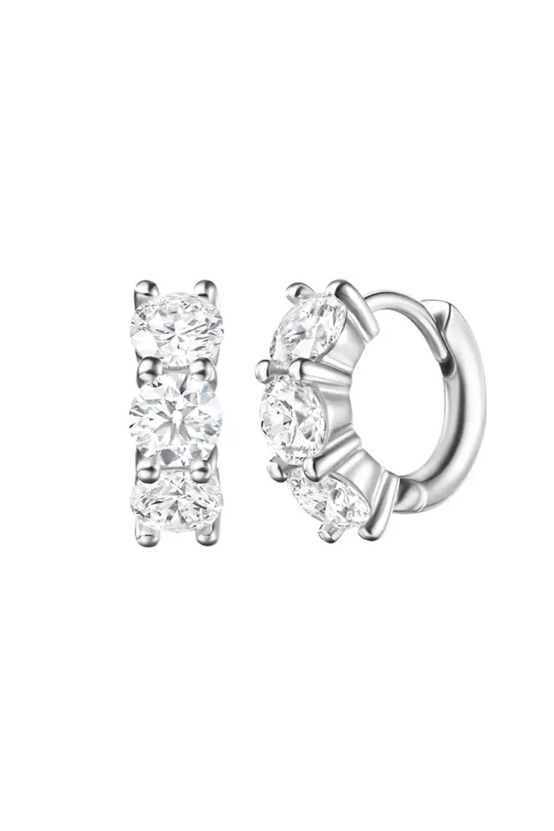 Melissa Kaye Sadie Huggie Hoop Earrings - White Gold - 4mm