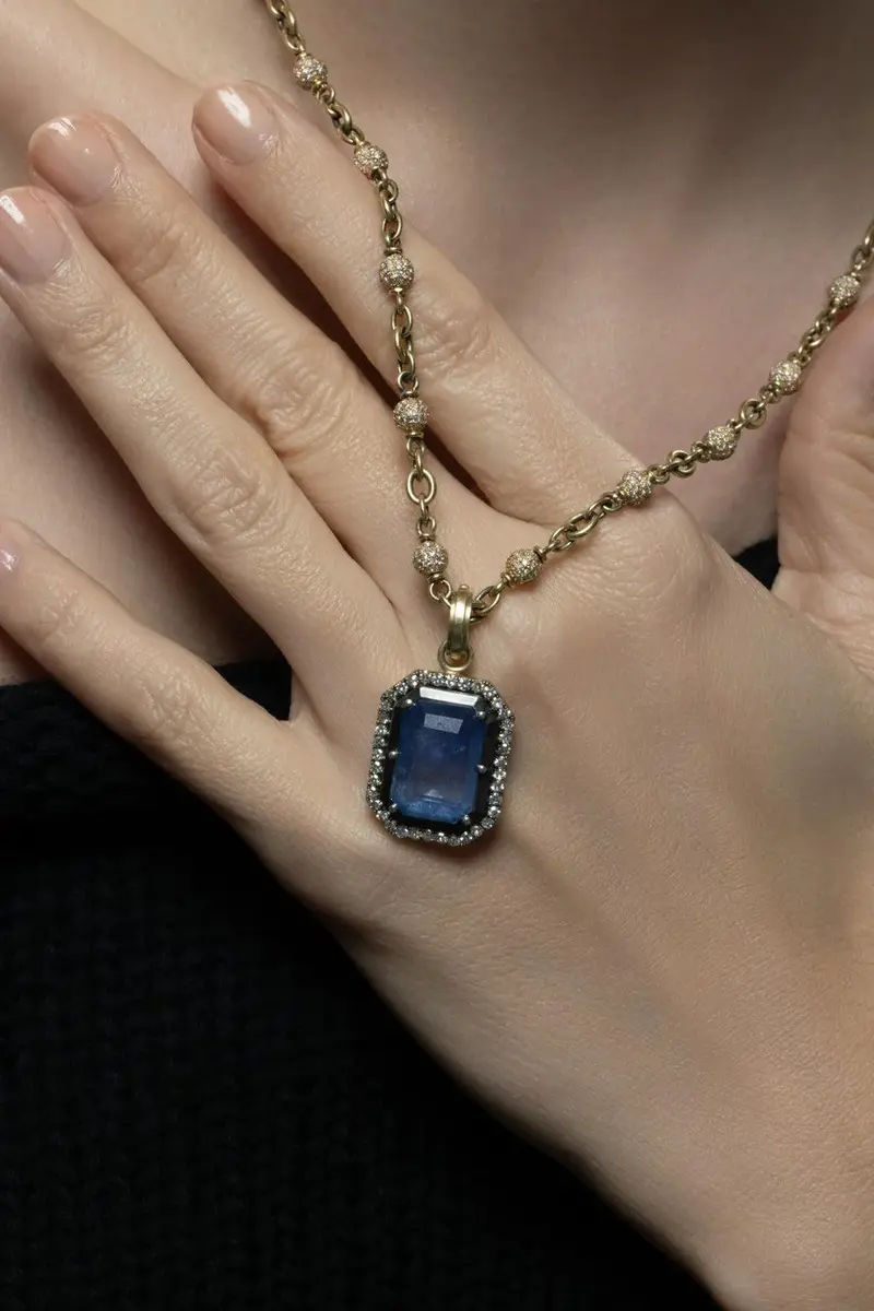 Sylva & Cie Sapphire Diamond Pendant | Thumbnail 2 Sylva & Cie Sapphire Diamond Pendant | Thumbnail 2
