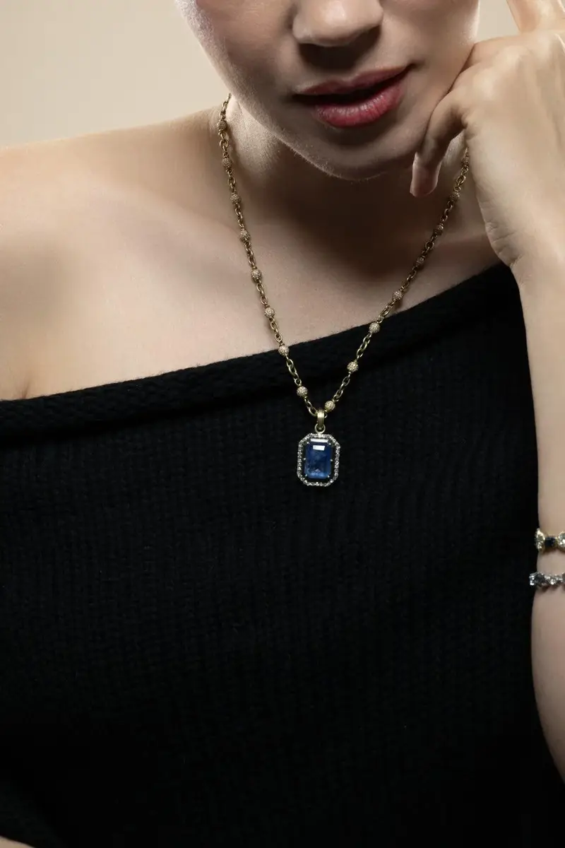 Sylva & Cie Sapphire Diamond Pendant | Thumbnail 3 Sylva & Cie Sapphire Diamond Pendant | Thumbnail 3