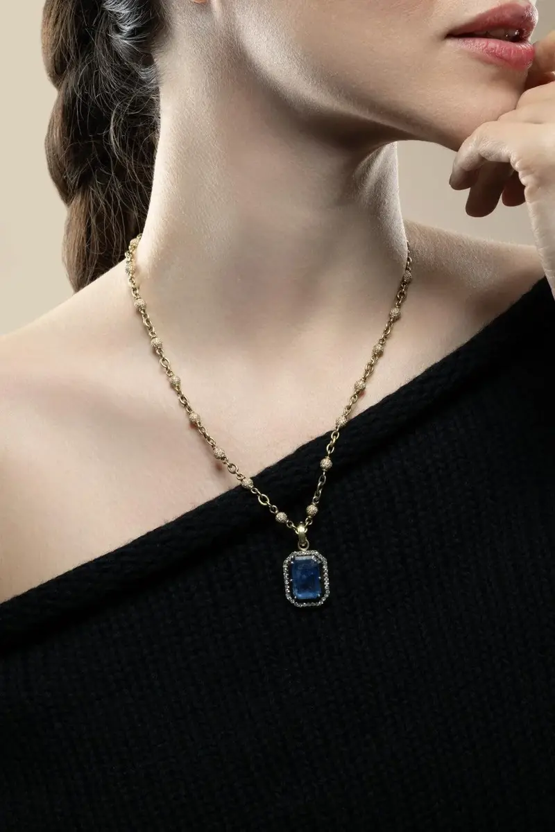 Sylva & Cie Sapphire Diamond Pendant | Thumbnail 4 Sylva & Cie Sapphire Diamond Pendant | Thumbnail 4