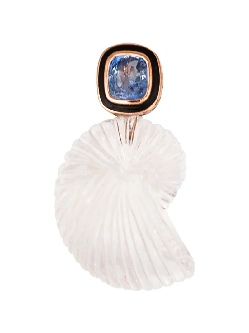 Sapphire Nautilus Shell Pendant