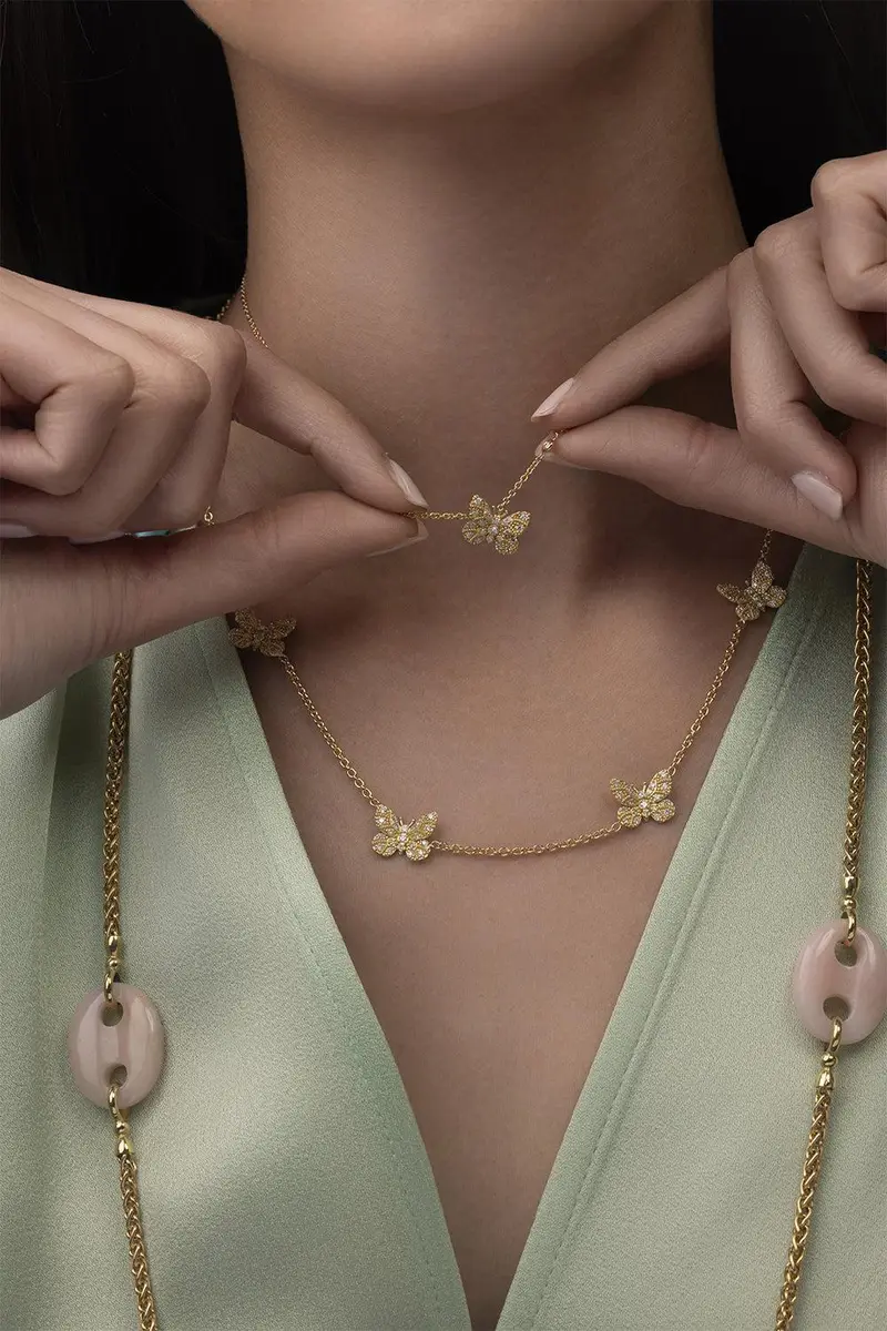 TANYA FARAH Small Diamond Butterfly Necklace | Thumbnail 2 TANYA FARAH Small Diamond Butterfly Necklace | Thumbnail 2