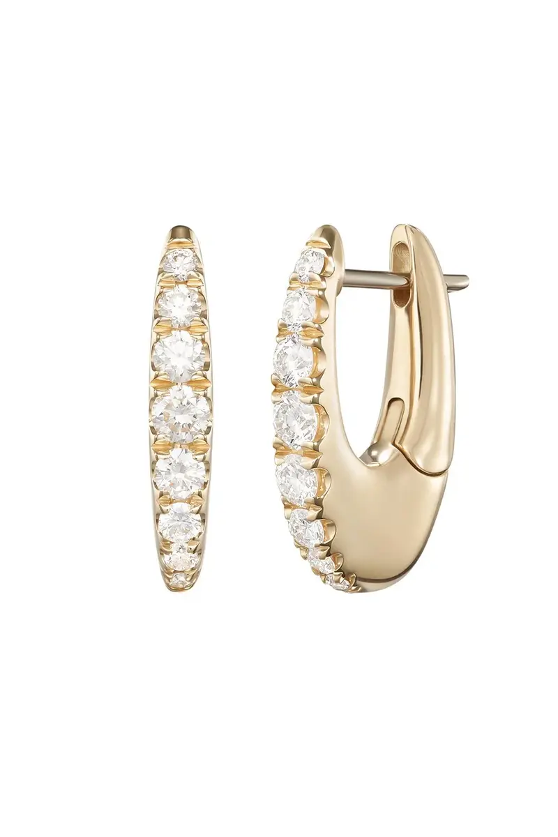 Melissa Kaye Small Lulu Diamond Hoop Earrings
