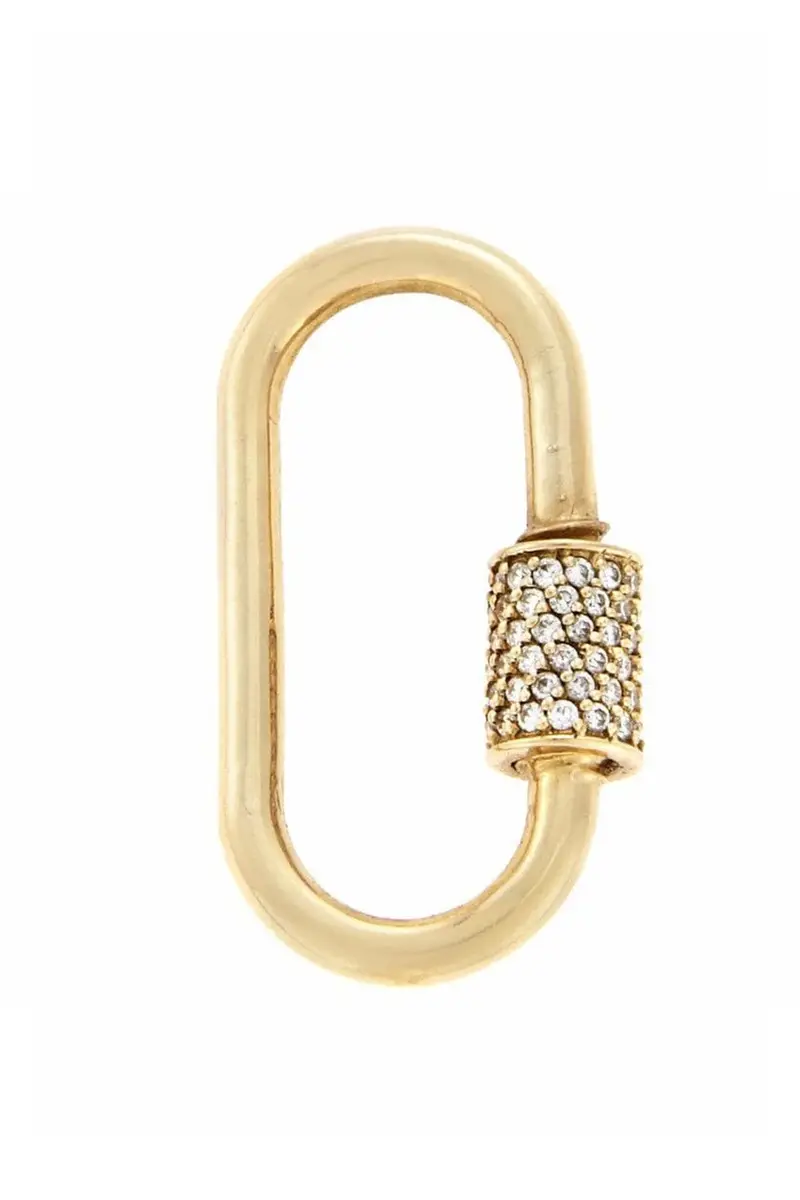 Stoned Medium Lock with Diamonds Stoned Medium Lock with Diamonds