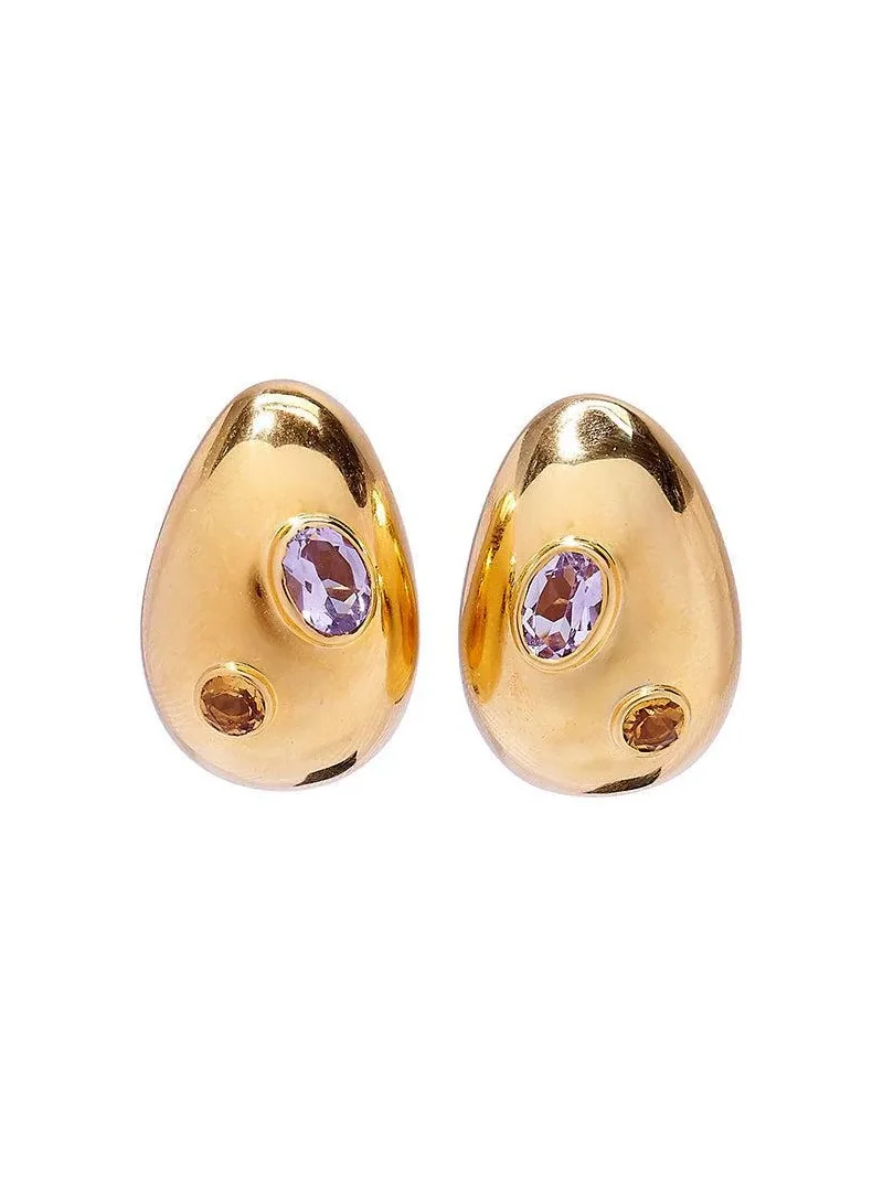 Lizzie Fortunato Studded Gold Mini Arp Earrings