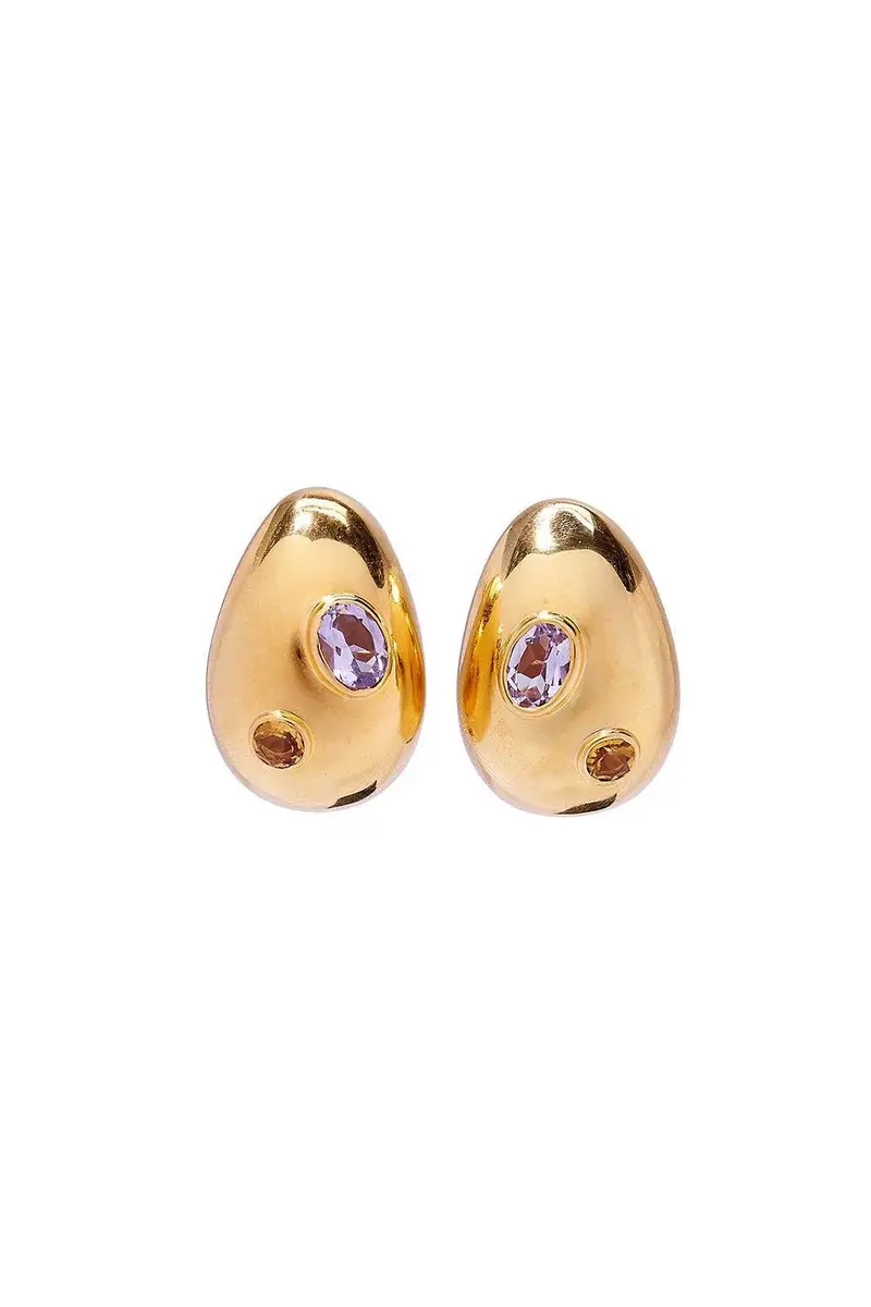 Lizzie Fortunato Studded Gold Mini Arp Earrings