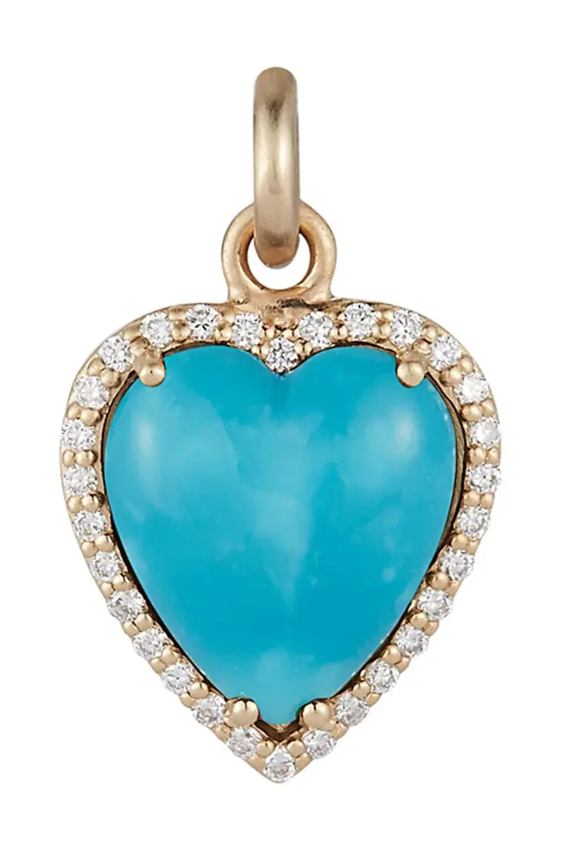 Storrow Turquoise Diamond Alana Heart Charm | Image 1 Storrow Turquoise Diamond Alana Heart Charm | Image 1