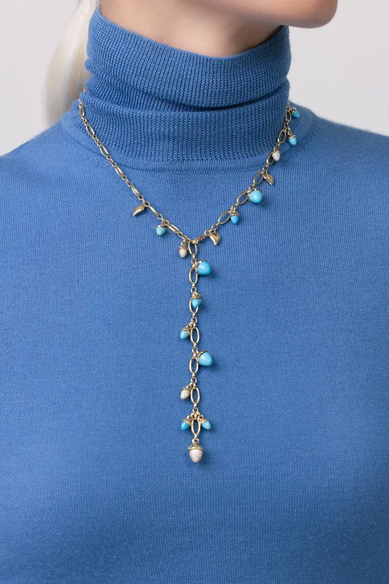 TAMARA COMOLLI Turquoise Diamond Mikado Necklace | Thumbnail 2 TAMARA COMOLLI Turquoise Diamond Mikado Necklace | Thumbnail 2