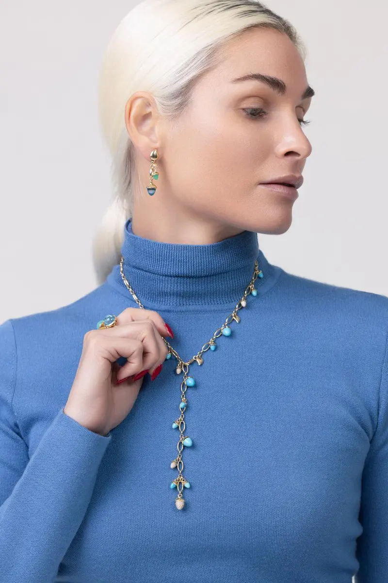 TAMARA COMOLLI Turquoise Diamond Mikado Necklace | Thumbnail 3 TAMARA COMOLLI Turquoise Diamond Mikado Necklace | Thumbnail 3