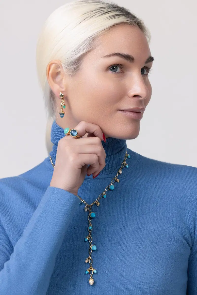 TAMARA COMOLLI Turquoise Diamond Mikado Necklace | Thumbnail 4 TAMARA COMOLLI Turquoise Diamond Mikado Necklace | Thumbnail 4