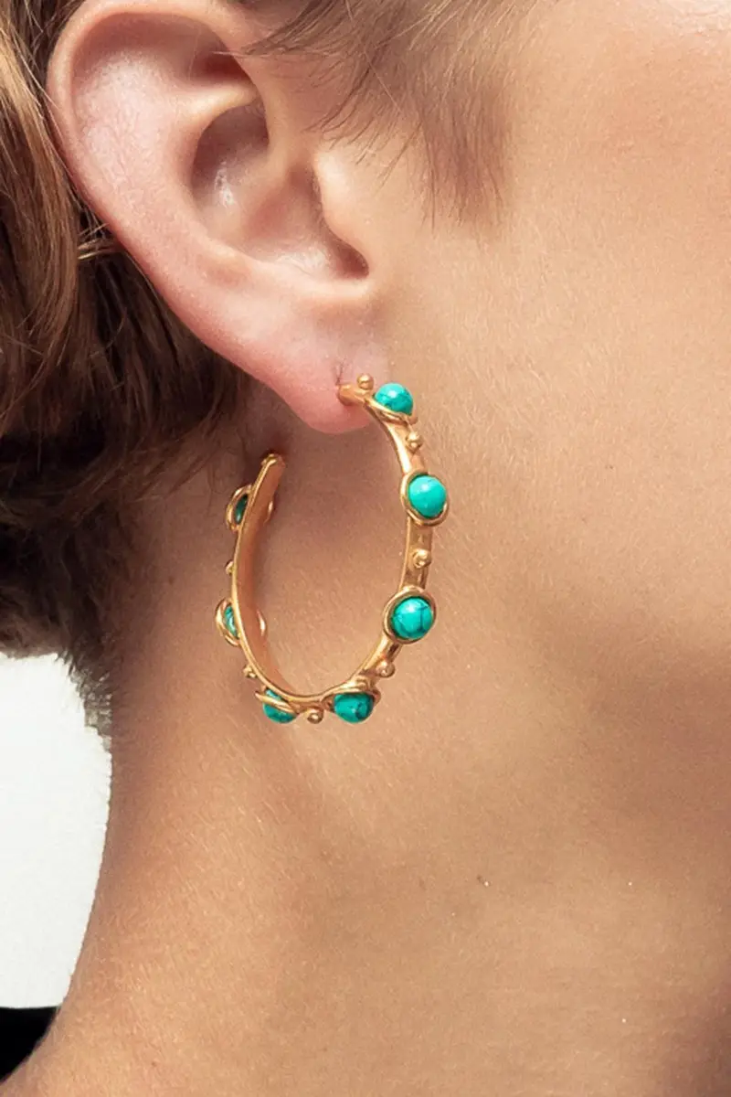 Sylvia Toledano Turquoise Petite Candy Hoop Earrings | Thumbnail 2 Sylvia Toledano Turquoise Petite Candy Hoop Earrings | Thumbnail 2