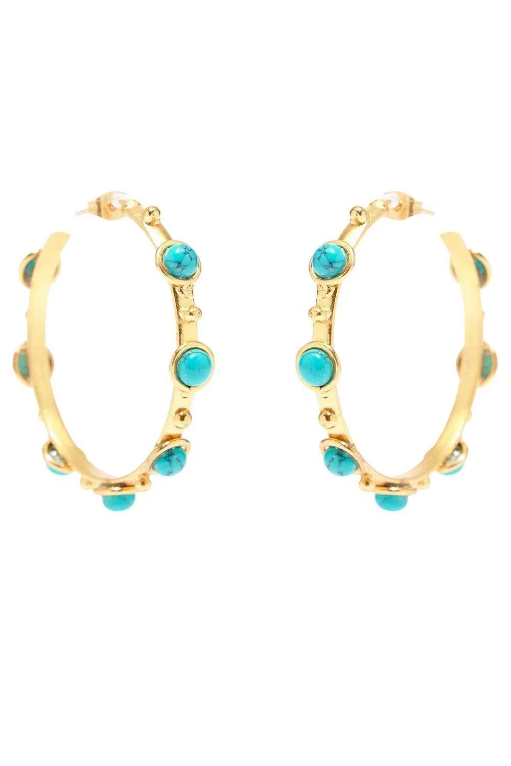 Turquoise Petite Candy Hoop Earrings Turquoise Petite Candy Hoop Earrings