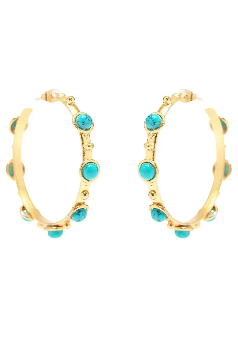 Turquoise Petite Candy Hoop Earrings Turquoise Petite Candy Hoop Earrings