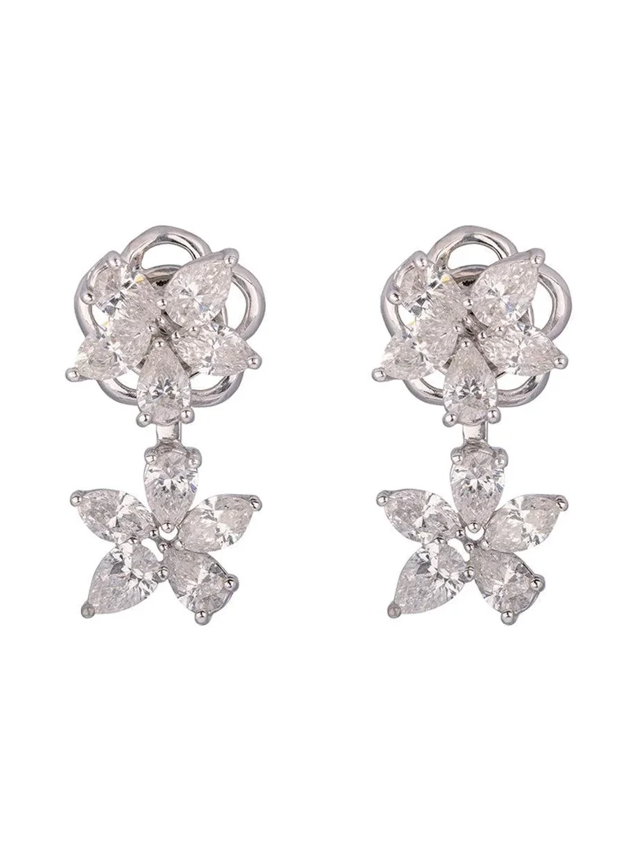 Up And Down Double Flower Earrings Up And Down Double Flower Earrings