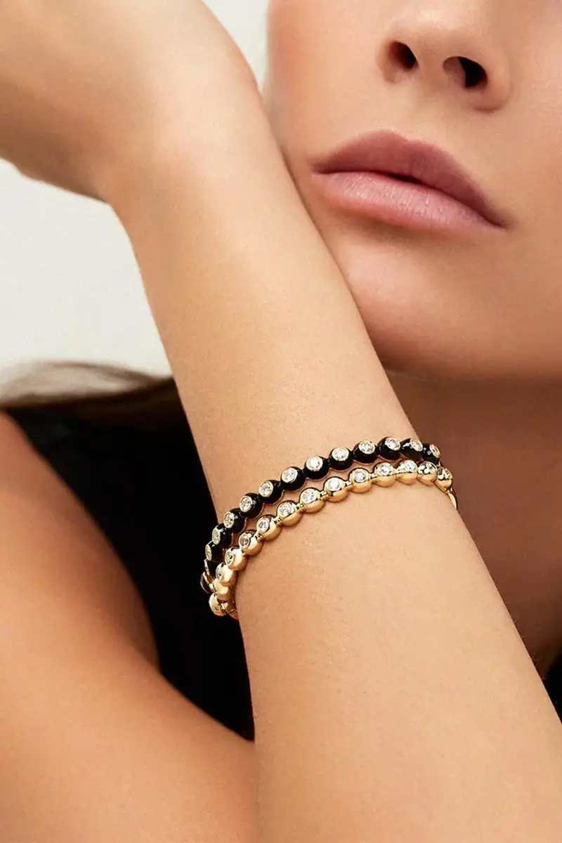 Melissa Kaye White Audrey Hinged Bangle Bracelet | Thumbnail 3 Melissa Kaye White Audrey Hinged Bangle Bracelet | Thumbnail 3