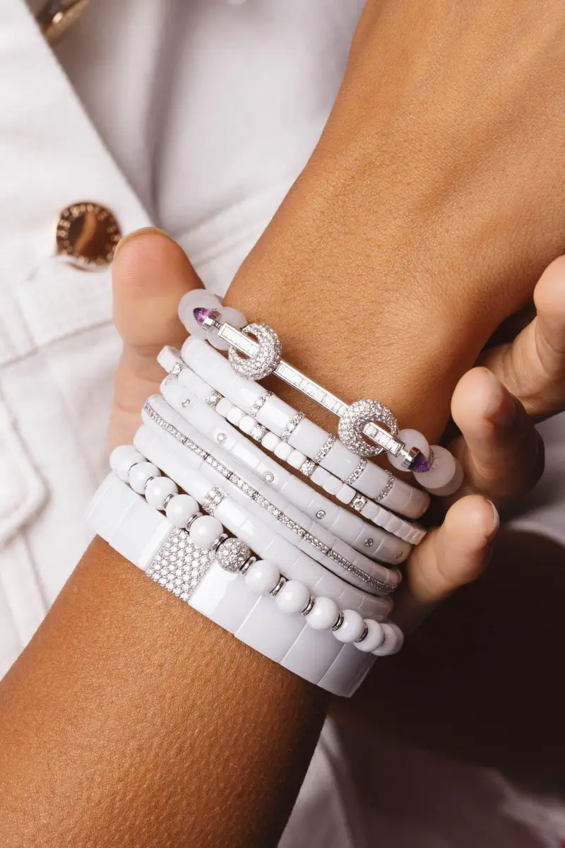 ROBERTO DEMEGLIO White Ceramic Eternity Pura Stretch Bracelet | Thumbnail 2 ROBERTO DEMEGLIO White Ceramic Eternity Pura Stretch Bracelet | Thumbnail 2