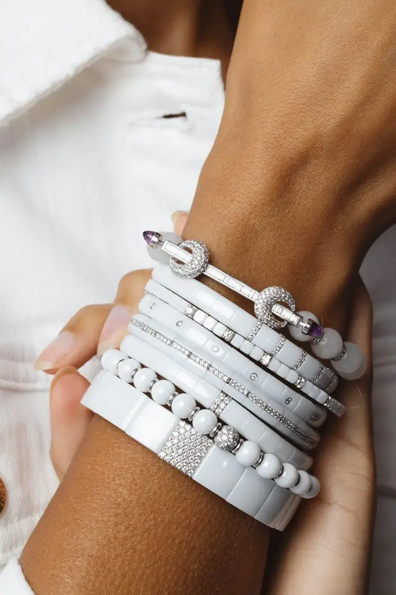 ROBERTO DEMEGLIO White Ceramic Eternity Pura Stretch Bracelet | Thumbnail 4 ROBERTO DEMEGLIO White Ceramic Eternity Pura Stretch Bracelet | Thumbnail 4