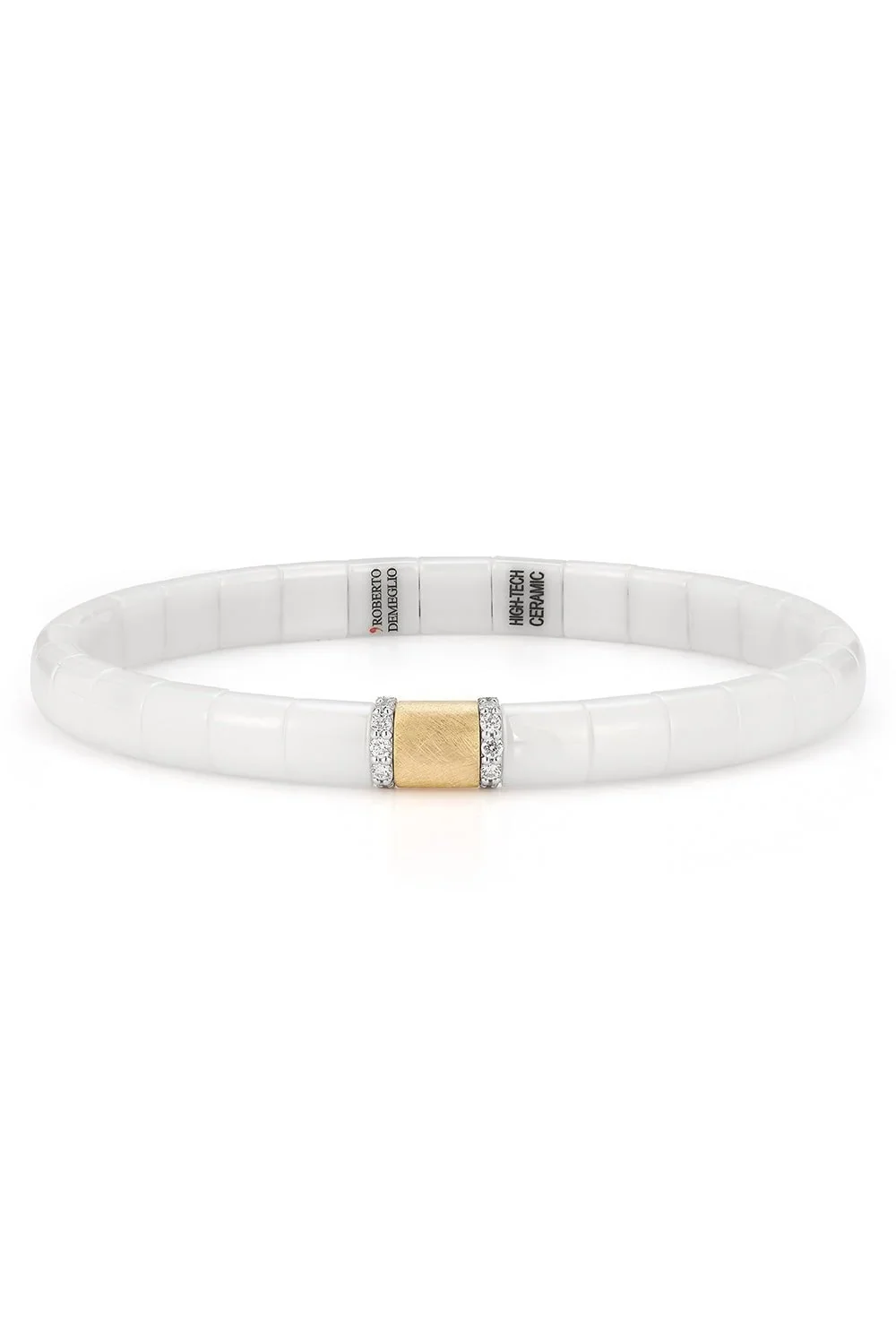 White Ceramic Gold Bar Pura Bracelet