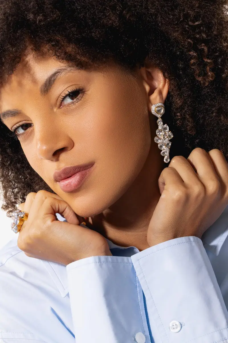 VICTOR VELYAN White Sapphire Earrings | Thumbnail 3