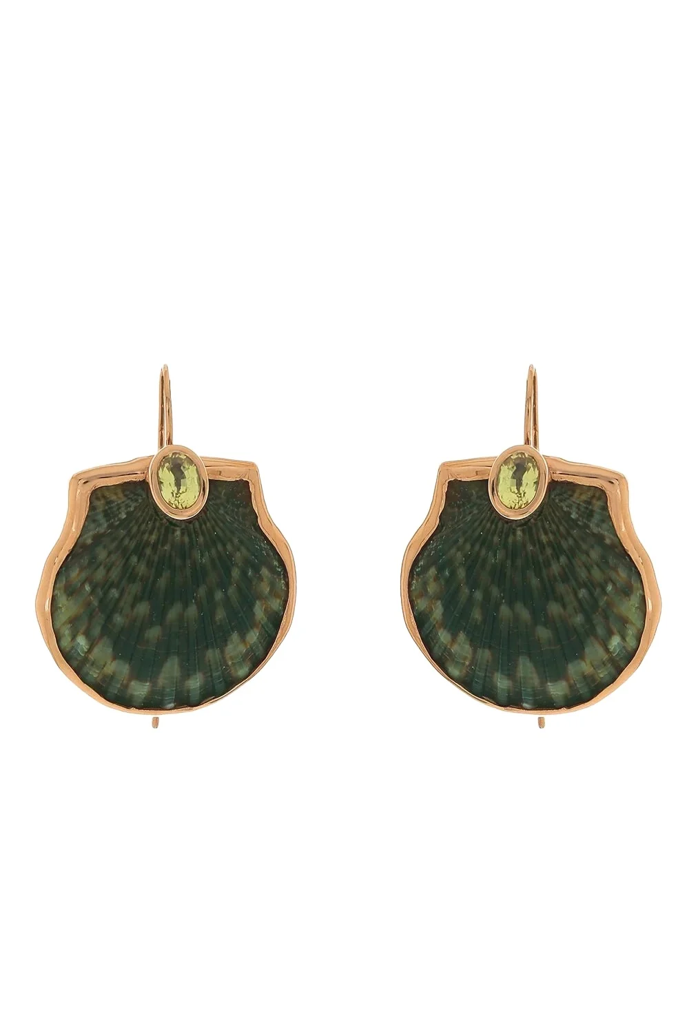 Yellow Sapphire Scallop Shell Earrings