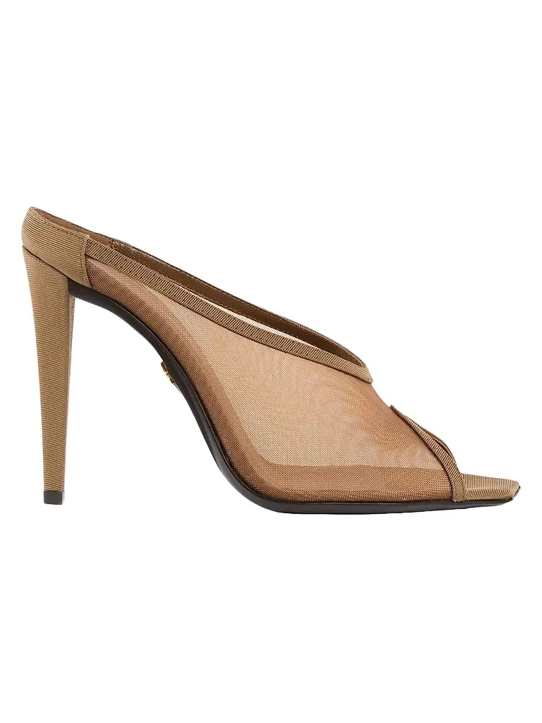 Giuseppe Zanotti Women's Brivido 105MM Mesh Mules - Chocolate | Image 1 Giuseppe Zanotti Women's Brivido 105MM Mesh Mules - Chocolate | Image 1