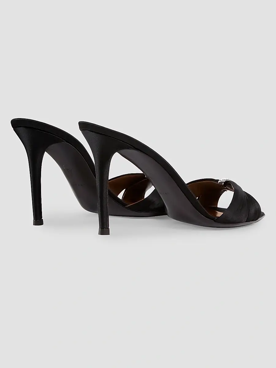 Giuseppe Zanotti Women's Intrigo 90MM Silk Stiletto Mules | Thumbnail 3 Giuseppe Zanotti Women's Intrigo 90MM Silk Stiletto Mules | Thumbnail 3