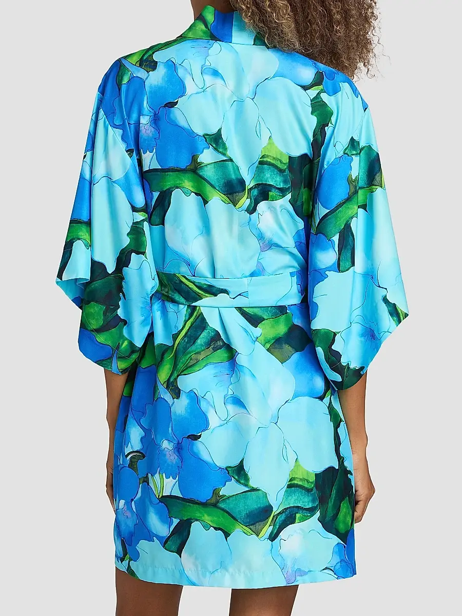 Natori Women's Isla Floral Charmeuse Wrap | Thumbnail 5 Natori Women's Isla Floral Charmeuse Wrap | Thumbnail 5