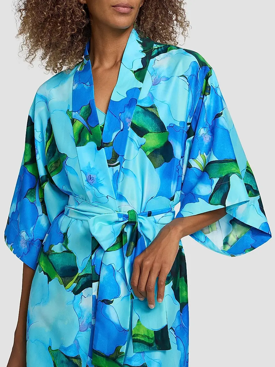 Natori Women's Isla Floral Charmeuse Wrap | Thumbnail 6 Natori Women's Isla Floral Charmeuse Wrap | Thumbnail 6