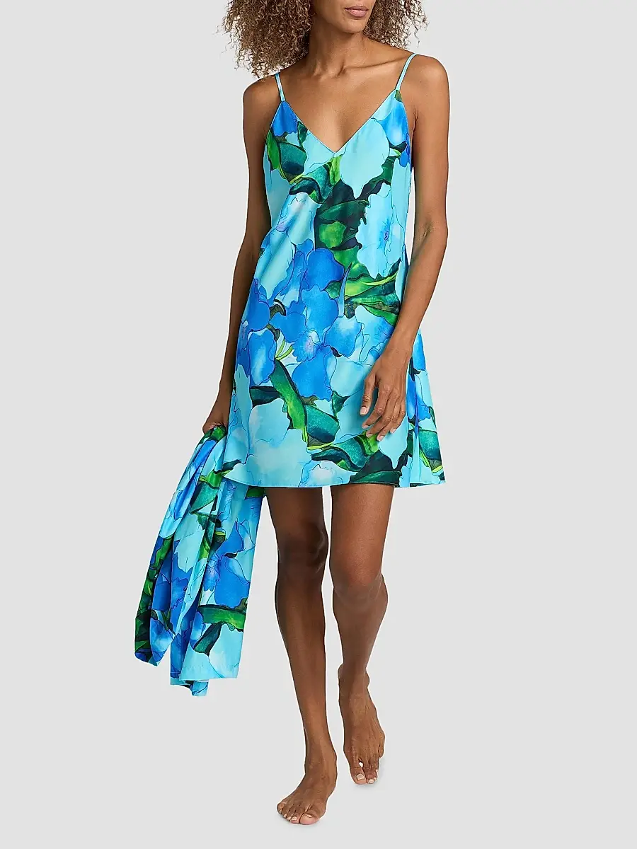 Natori Women's Isla Floral Charmeuse Chemise | Thumbnail 2